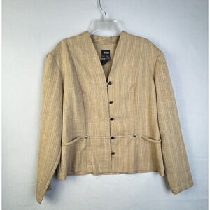 BGB Jacket Women 16 Tan Neutral Lightweight Business Office Work Classic